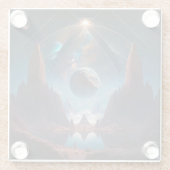 Landschap Cosmic Fantasy Glazen Onderzetter (Achterkant)