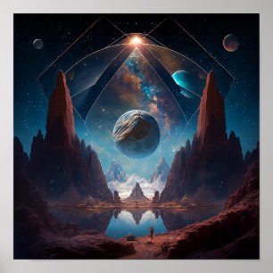Landschap Cosmic Fantasy Poster