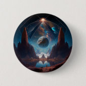 Landschap Cosmic Fantasy Ronde Button 5,7 Cm (Voorkant)
