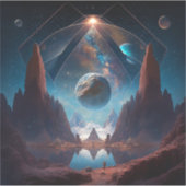 Landschap Cosmic Fantasy Sticker (Voorkant)