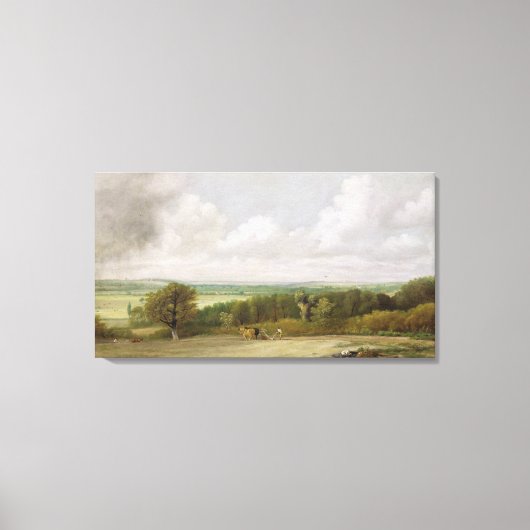 Landschap: De ploegende scène in Suffolk (een Summ Canvas Afdruk (Voorkant)
