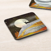 Landschap Deer Moon Bier Onderzetter (Linkerzijde)