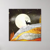 Landschap Deer Moon Canvas Afdruk (Voorkant)