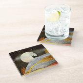 Landschap Deer Moon Glazen Onderzetter (Schuin)