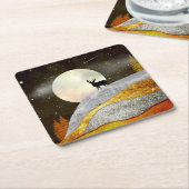 Landschap Deer Moon Kartonnen Onderzetters (Schuin)