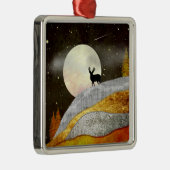Landschap Deer Moon Metalen Ornament (Rechts)