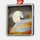 Landschap Deer Moon Metalen Ornament (Links)