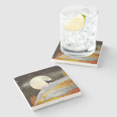 Landschap Deer Moon Stenen Onderzetter (Zijkant)