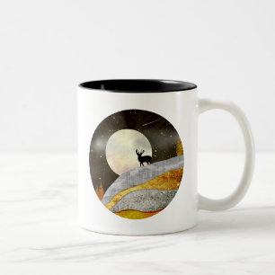 Landschap Deer Moon Tweekleurige Koffiemok