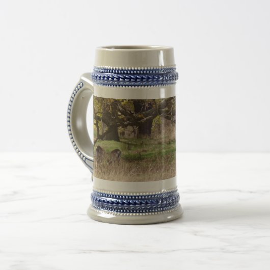 Landschap & Deers Grey/Blue 22 oz Stein Bierpul (Voorkant links)