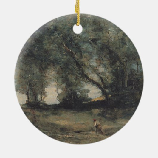 Landschap (door Camille Corot) Keramisch Ornament (Achterkant)