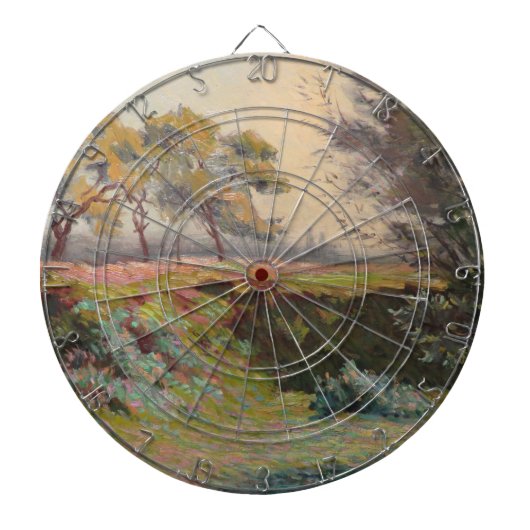 Landschap (door Léo Gausson) Dartbord (Voorkant)