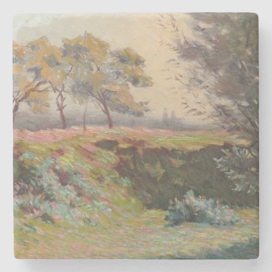 Landschap (door Léo Gausson) Stenen Onderzetter (Voorkant)