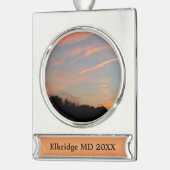 Landschap Elkridge Sunset Maryland Verzilverd Banner Ornament (Links)