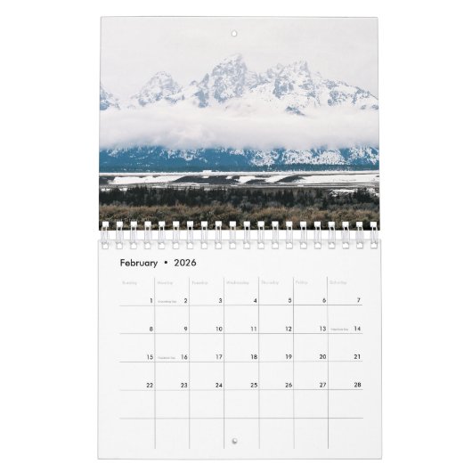 Landschap en bloemen Agenda Kalender (Feb 2026)