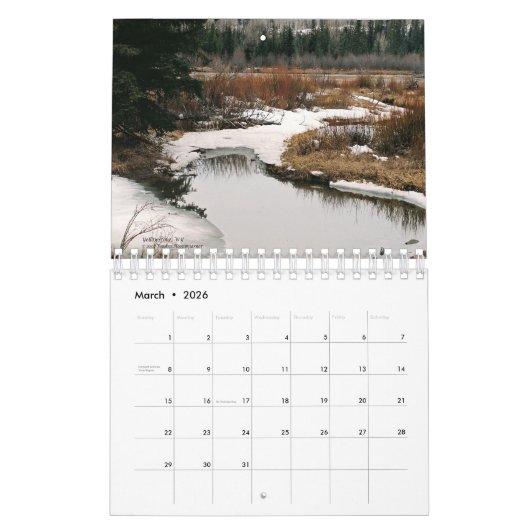 Landschap en bloemen Agenda Kalender (Mar 2026)