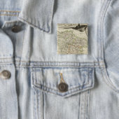 Landschap en bossen vierkante button 5,1 cm (In situ)