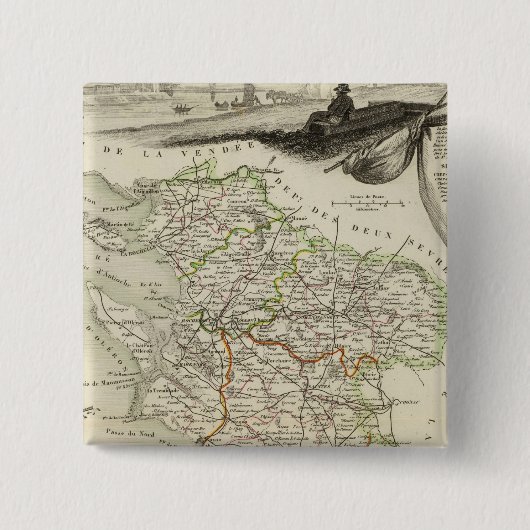 Landschap en bossen vierkante button 5,1 cm (Voorkant)
