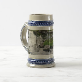 Landschap en poolgrijs/Blauw 22 oz Stein Bierpul