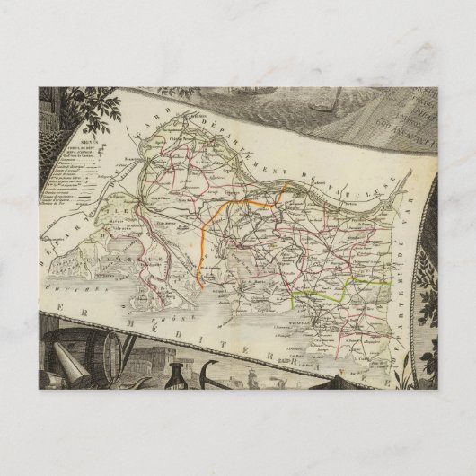 Landschap en steden briefkaart (Voorkant)