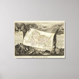 Landschap en steden canvas afdruk