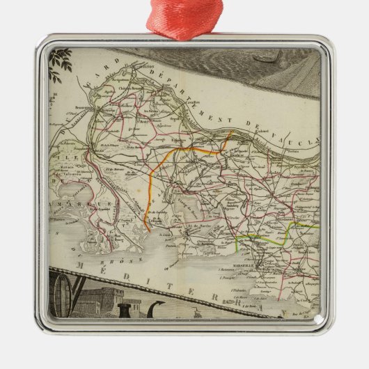 Landschap en steden metalen ornament (Voorkant)