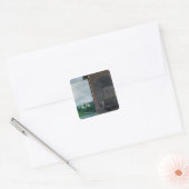 Landschap en straatbeeld vierkante sticker (Envelop)