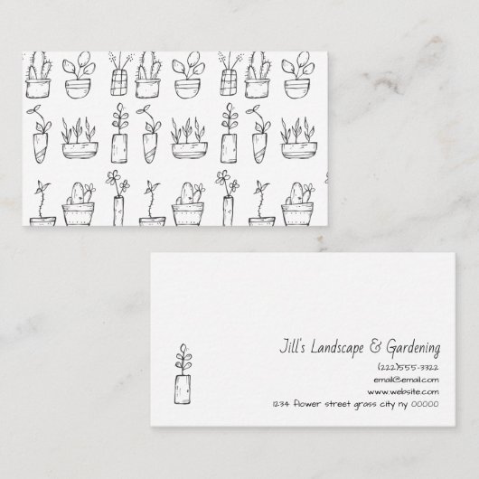 Landschap- en tuinbouwservices/Vloeiende winkels Visitekaartje (Voorkant / Achterkant)