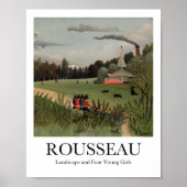 Landschap en vier jonge meisjes door Henri Roussea Poster (Voorkant)