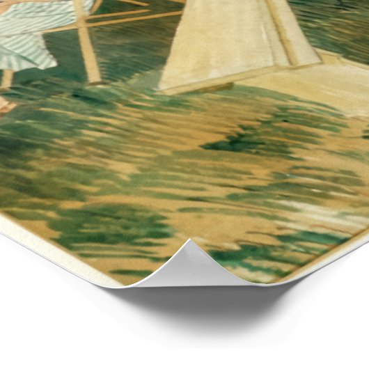  landschap, Engeland, twee vrouwen in een tuin Poster (Hoek)