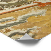 landschap, Engeland, zeegebied, retrosfeer Poster (Hoek)