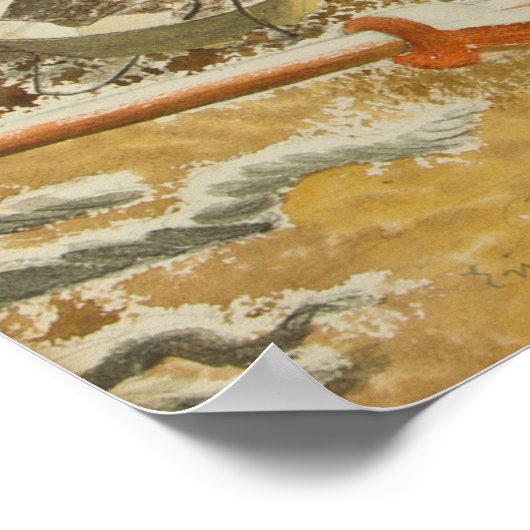 landschap, Engeland, zeegebied, retrosfeer Poster (Hoek)