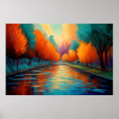 Landschap Fauvisme Impressionist 3:2 Levendige kle Poster (Voorkant)