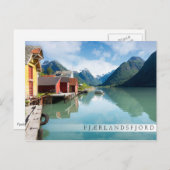 Landschap Fjaerlandsfjord fjord in Noorwegen Briefkaart (Voorkant / Achterkant)