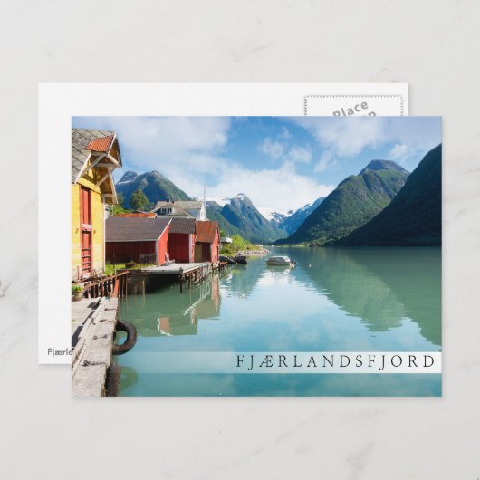 Landschap Fjaerlandsfjord fjord in Noorwegen Briefkaart (Voorkant / Achterkant)