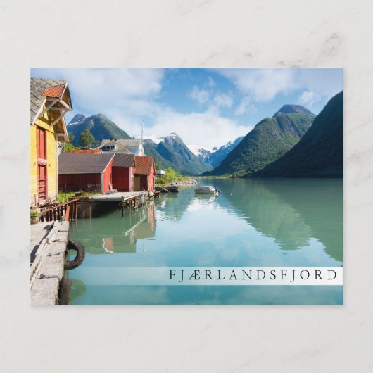 Landschap Fjaerlandsfjord fjord in Noorwegen Briefkaart (Voorkant)