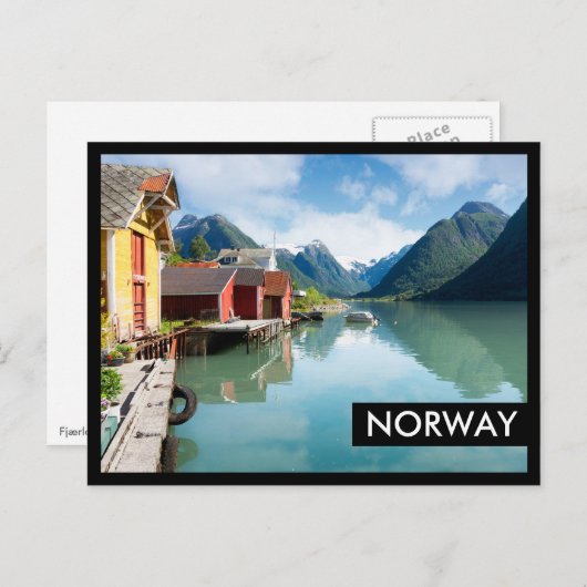 Landschap Fjaerlandsfjord fjord in Noorwegen Briefkaart (Voorkant / Achterkant)