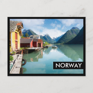Landschap Fjaerlandsfjord fjord in Noorwegen Briefkaart