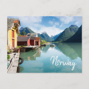 Landschap Fjaerlandsfjord fjord in Noorwegen Briefkaart