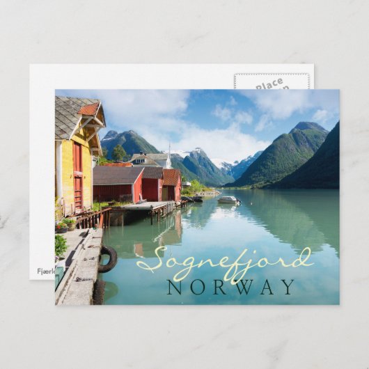 Landschap Fjaerlandsfjord fjord in Noorwegen Briefkaart (Voorkant / Achterkant)