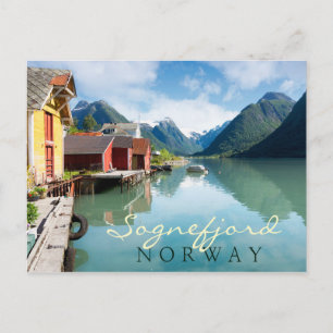 Landschap Fjaerlandsfjord fjord in Noorwegen Briefkaart
