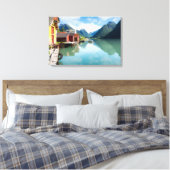 Landschap Fjaerlandsfjord fjord in Noorwegen Canvas Afdruk (Insitu (Slaapkamer))