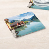 Landschap Fjaerlandsfjord fjord in Noorwegen Kartonnen Onderzetters (Schuin)