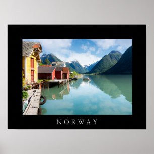 Landschap Fjaerlandsfjord fjord in Noorwegen Poster