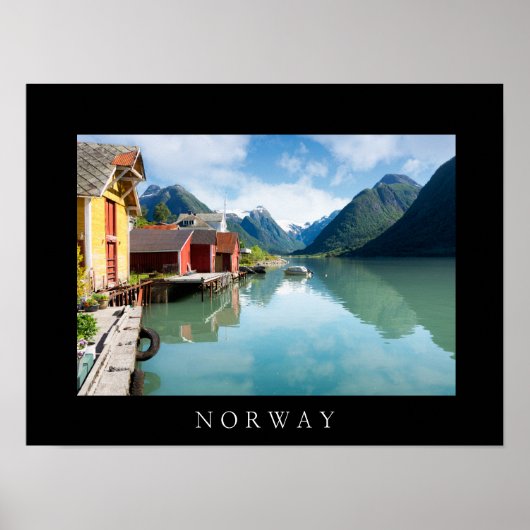 Landschap Fjaerlandsfjord fjord in Noorwegen Poster (Voorkant)