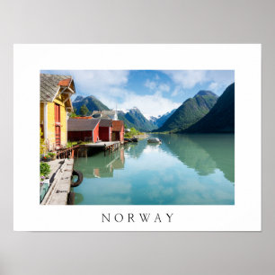 Landschap Fjaerlandsfjord fjord in Noorwegen Poster