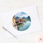 Landschap Fjaerlandsfjord fjord in Noorwegen Ronde Sticker (Envelop)