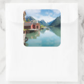 Landschap Fjaerlandsfjord fjord in Noorwegen Vierkante Sticker (Tas)
