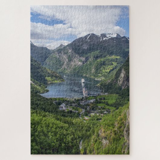 Landschap Fjord Noorwegen Legpuzzel (Verticaal)