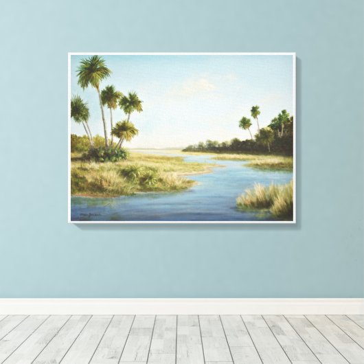 Landschap Florida Schilder Afdrukken - Wetlands (Insitu (Houten vloer))